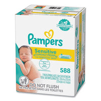 Pampers?« Sensitive Baby Wipes, 1-Ply, 6.7 x 7, Unscented, White, 84/Pack, 7/Carton Hand/Body Wet Wipes - Office Ready