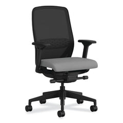 HON® Nucleus® Series Recharge Task Chair, 16.63 to 21.13 Seat Height, Frost Seat, Black Back, Black Base