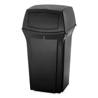 Rubbermaid® Commercial Ranger® Fire-Safe Container, 45 gal, Structural Foam, Black Outdoor All-Purpose Waste Bins - Office Ready