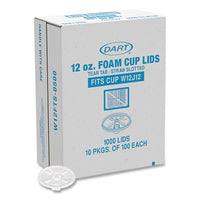 Dart® Lids for Foam Cups and Containers, Fits 12 oz Cups, Translucent, 1,000/Carton Hot Cup Lids - Office Ready