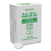 Dart® Lids for Foam Cups and Containers, Fits 16 oz, 20 oz Cups, Translucent, 1,000/Carton Hot Cup Lids - Office Ready
