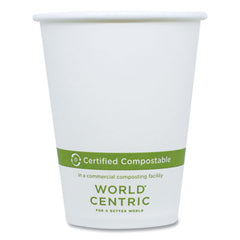 World Centric® Paper Hot Cups, 8 oz, White, 1,000/Carton