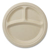 World Centric® Fiber Plates, 9" dia, Natural, 1,000/Carton Plates, Bagasse - Office Ready