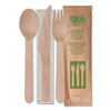 Eco-Products® Wood Cutlery, Fork/Knife/Spoon/Napkin, Natural, 500/Carton Disposable Dining Utensil Combos - Office Ready