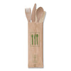 Eco-Products® Wood Cutlery, Fork/Knife/Spoon/Napkin, Natural, 500/Carton Disposable Dining Utensil Combos - Office Ready