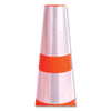 Tatco Traffic Cone, 10.75 x 10.75 x 28, Orange/Silver/Black Dayglow Cones - Office Ready