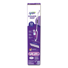 Swiffer® Power Mop, 15.4 x 5.3 White/Purple Cloth Head, 26" Silver Aluminum Handle