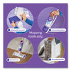 Swiffer® Power Mop, 15.4 x 5.3 White/Purple Cloth Head, 26" Silver Aluminum Handle Mop Kits - Office Ready