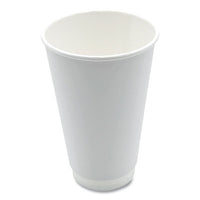 Boardwalk® Paper Hot Cups, Double-Walled, 16 oz, White, 25/Pack Hot Drink Cups, Paper - Office Ready