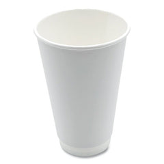 Boardwalk® Paper Hot Cups, Double-Walled, 16 oz, White, 25/Pack