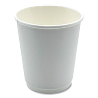 Boardwalk® Paper Hot Cups, Double-Walled, 8 oz, White, 500/Carton Hot Drink Cups, Paper - Office Ready