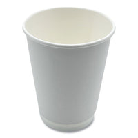 Boardwalk® Paper Hot Cups, Double-Walled, 12 oz, White, 500/Carton Hot Drink Cups, Paper - Office Ready