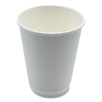 Boardwalk® Paper Hot Cups, Double-Walled, 12 oz, White, 25/Pack Hot Drink Cups, Paper - Office Ready