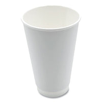 Boardwalk® Paper Hot Cups, Double-Walled, 16 oz, White, 500/Carton Hot Drink Cups, Paper - Office Ready