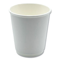 Boardwalk® Paper Hot Cups, Double-Walled, 8 oz, White, 25/Pack Hot Drink Cups, Paper - Office Ready