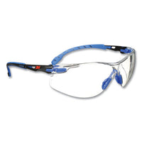 3M™ Solus™ 1000-Series Safety Glasses, Blue Plastic Frame, Clear Polycarbonate Lens Wraparound Safety Glasses - Office Ready
