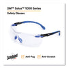 3M™ Solus™ 1000-Series Safety Glasses, Blue Plastic Frame, Clear Polycarbonate Lens Wraparound Safety Glasses - Office Ready
