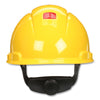 3M™ SecureFit™ H-Series Hard Hats, H-700 Vented Cap with UV Indicator, 4-Point Pressure Diffusion Ratchet Suspension, Yellow Hard Hats - Office Ready