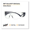 3M™ SecureFit™ Protective Eyewear, 200 Series, Dark Blue Plastic Frame, Clear Polycarbonate Lens Wraparound Safety Glasses - Office Ready