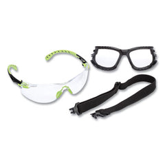 3M™ Solus™ 1000-Series Safety Glasses, Green Plastic Frame, Clear Polycarbonate Lens