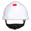 3M™ SecureFit™ H-Series Hard Hats, H-700 Front-Brim Cap with UV Indicator, 4-Point Pressure Diffusion Ratchet Suspension, White Hard Hats - Office Ready