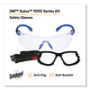 3M™ Solus™ 1000-Series Safety Glasses, Black/Blue Plastic Frame, Clear Polycarbonate Lens Wraparound Safety Glasses - Office Ready