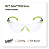 3M™ Solus™ 1000-Series Safety Glasses, Black/Green Plastic Frame, Clear Polycarbonate Lens Wraparound Safety Glasses - Office Ready