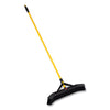 Rubbermaid® Commercial Maximizer™ Push-to-Center Broom, 24", Polypropylene Bristles, Yellow/Black Push Brooms - Office Ready