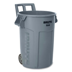 Rubbermaid® Commercial Vented Wheeled Brute® Container, 32 gal, Plastic, Gray