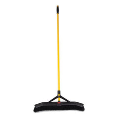 Rubbermaid® Commercial Maximizer™ Push-to-Center Broom, 24", Polypropylene Bristles, Yellow/Black