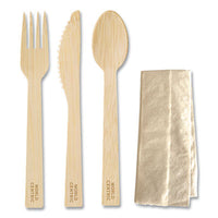 World Centric® Bamboo Cutlery, Knife/Fork/Spoon/Napkin, 6.7
