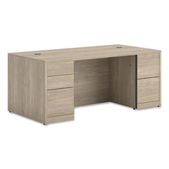 HON® 10500 Series™ Double Pedestal Desk, Left: Box/Box/File, Right: File/File, 72" x 36" x 29.5", Kingswood Walnut