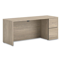 HON® 10500 Series™ Single Pedestal Credenza with Full-Height Pedestal, 72" x 24" x 29.5", Kingswood Walnut