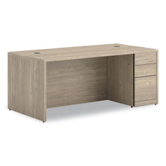HON® 10500 Series™ Single Pedestal Desk, Right: Box/Box/File, 72" x 36" x 29.5", Kingswood Walnut