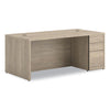 HON® 10500 Series™ Single Pedestal Desk, Right: Box/Box/File, 72" x 36" x 29.5", Kingswood Walnut Pedestal Office Desks - Office Ready