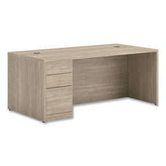 HON® 10500 Series™ Single Pedestal Desk, Left: Box/Box/File, 72" x 36" x 29.5", Kingswood Walnut