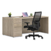 HON® 10500 Series™ Single Pedestal Desk, Left: Box/Box/File, 72" x 36" x 29.5", Kingswood Walnut Pedestal Office Desks - Office Ready