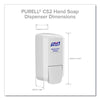 PURELL® CS2 Healthy Soap® Dispenser, 1,000 mL, 5.14" x 3.88" x 10", White, 6/Carton Liquid Soap Dispensers, Manual - Office Ready