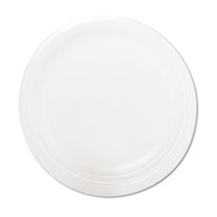 Dart® Quiet Classic® Laminated Foam Dinnerware, 9" dia, White, 125/Pack