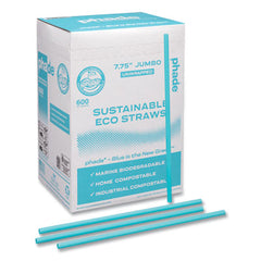 phade™ Marine Biodegradable Straws, 7.75", Ocean Blue, 6,000/Carton