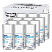 Boardwalk® Metered Air Freshener Refill, Fresh Linen Scent Refill, 7 oz Aerosol Can, 12/Carton Aerosol Spray Air Freshener/Odor Eliminators - Office Ready