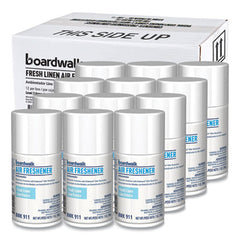 Boardwalk® Metered Air Freshener Refill, Fresh Linen Scent Refill, 7 oz Aerosol Can, 12/Carton