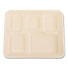 Boardwalk® Bagasse PFAS-Free Food Tray, 5-Compartment, 8.26 x 0.98 x 10.9, Tan, Bamboo/Sugarcane, 500/Carton Food Trays - Office Ready