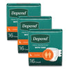 Depend® Incontinence Protection with Tabs, 35" to 49" Waist, 16/Pack, 3 Packs/Carton Adult Diapers - Office Ready