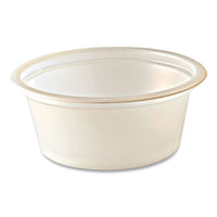 Fabri-Kal® Portion Cups, Squat, 1 oz, Translucent, 125/Sleeve, 20 Sleeve/Carton Portion Cups, Plastic - Office Ready