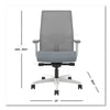 HON® Ignition® 2.0 4-Way Stretch Mid-Back Mesh Task Chair, 17" to 21" Seat Height, Basalt Seat, Fog Back, Designer White Base Office Chairs - Office Ready
