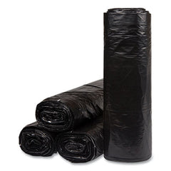 Inteplast Group Low-Density Commercial Can Liners, Coreless Interleaved Roll, 60 gal, 1.2mil, 38" x 58", Black, 10 Bags/Roll, 10 Rolls/Carton