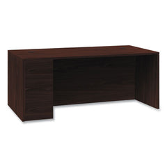 HON® 10500 Series™ Single Pedestal Desk, Left Pedestal: Box/Box/File, 66" x 30" x 29.5", Mahogany
