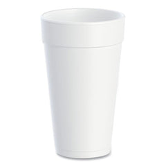 Dart® Foam Drink Cups, 20 oz, White, 25/Bag, 20 Bags/Carton