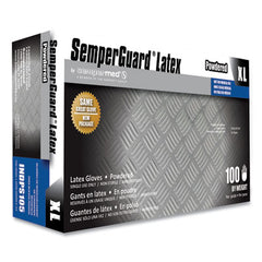 SemperGuard® Latex Powdered Gloves, Cream, X-Large, 100/Box